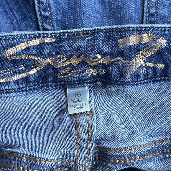 Seven7 Jean Shorts Womens Size 16 Denim Bermuda Summer Classic Blue Weekend - Picture 4 of 13